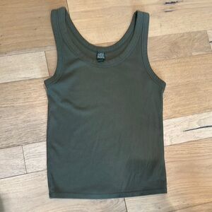 Wild Fable Dark Green Ribbed Tank